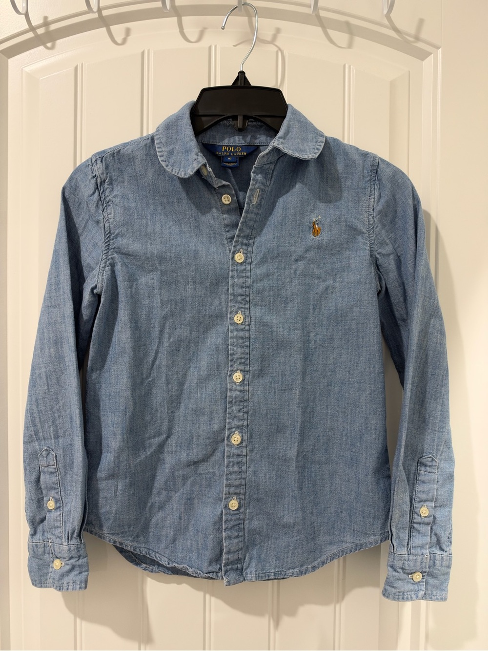 Polo Ralph Lauren Kids Light Blue Denim Button-Up Shirt | Size 10